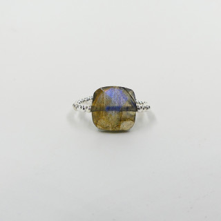 Bague Argent élastique et pierre fine