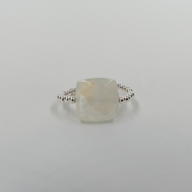 Bague Argent élastique et pierre fine