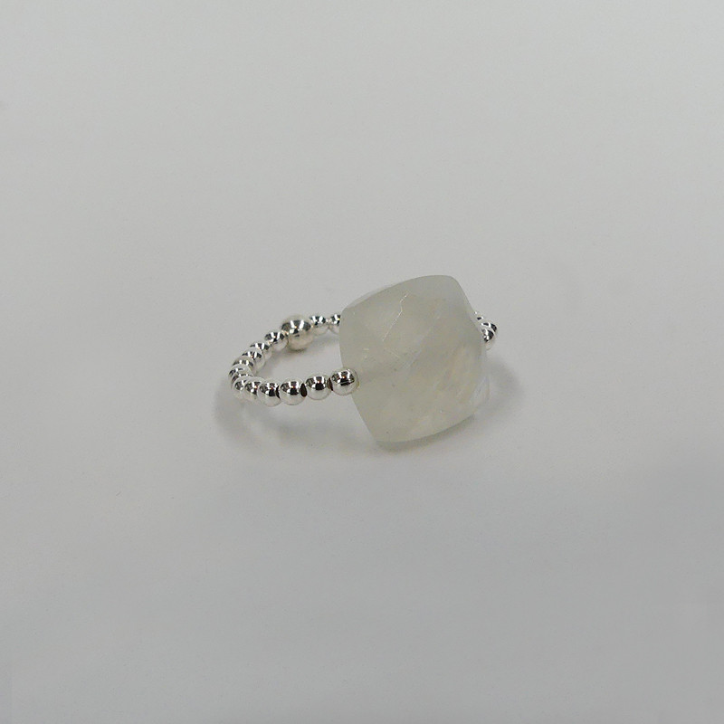 Bague Argent élastique et pierre fine