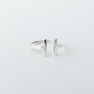 Bague Argent Double Barre