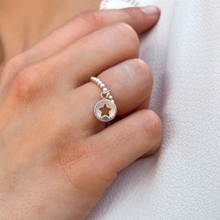 Bague Argent élastique étoile