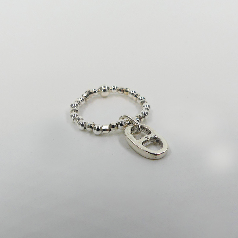 Bague Argent élastique maille marine