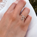 Bague Argent élastique maille marine