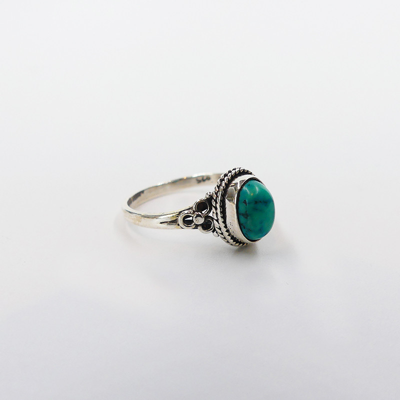 Bague Argent Baroque Turquoise
