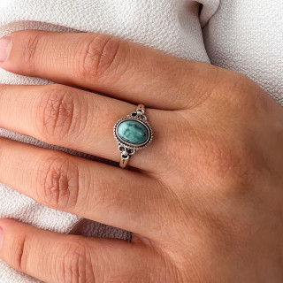 Bague Argent Baroque Turquoise