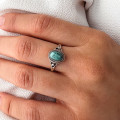 Bague Argent Baroque Turquoise