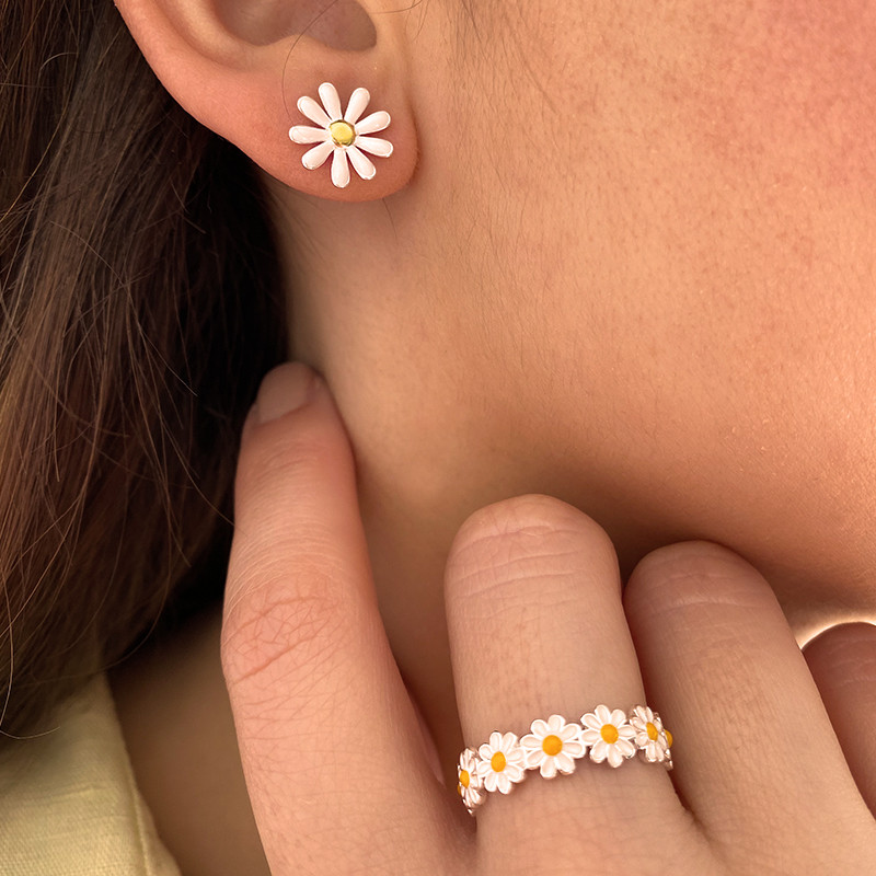 Clous Argent Marguerite