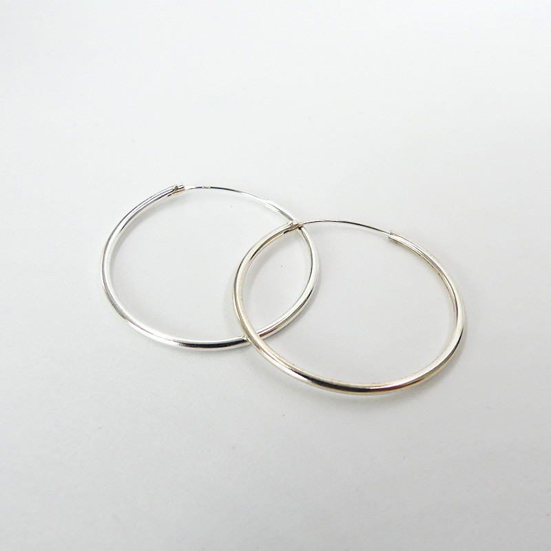 Créoles Argent fines 30mm