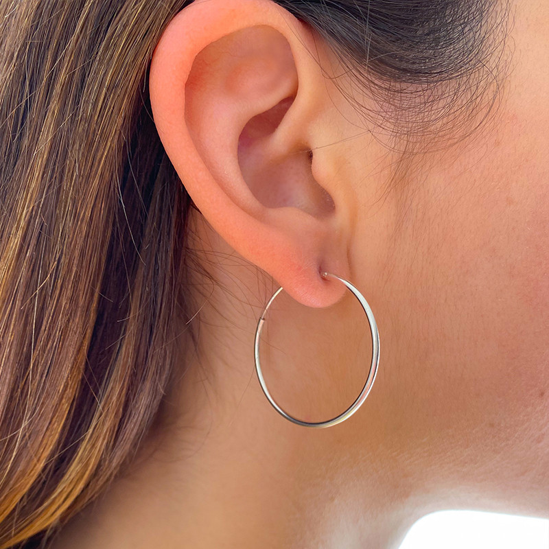 Créoles Argent fines 30mm