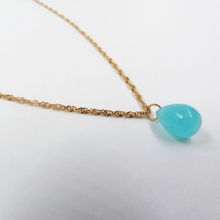 Collier Plaqué or goutte Aqua