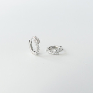 Mini Créoles Argent Strass Zigzag
