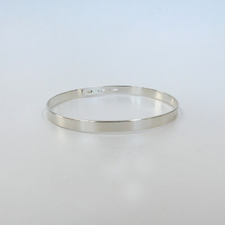 Jonc Ajustable Argent Lisse