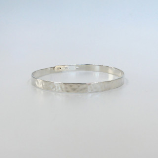 Jonc Ajustable Argent Martelé