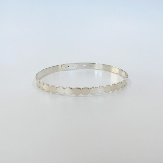 Jonc Ajustable Argent Pastilles