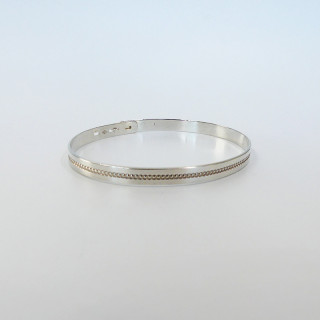 Jonc Ajustable Argent Pointillés