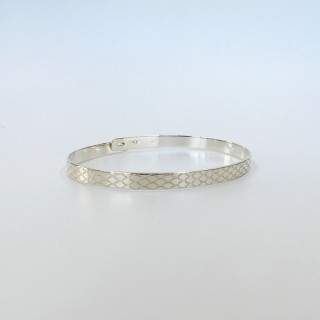 Jonc Ajustable Argent Ecailles