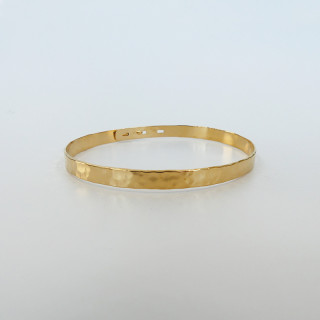 Jonc Ajustable Plaqué Or Martelé