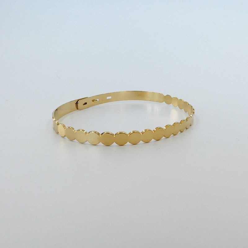 Jonc Ajustable Plaqué Or Rond Lisse