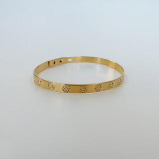 Jonc Ajustable Plaqué Or Fleur