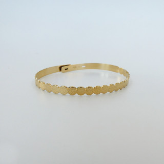 Jonc Ajustable Plaqué or Rond Texturé