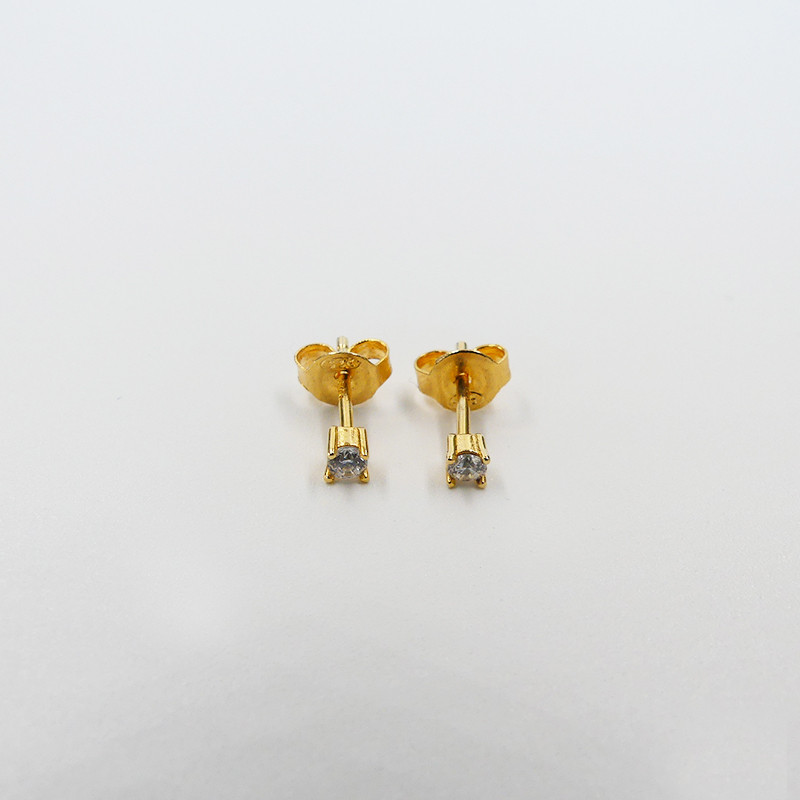 Boucles d'oreilles Dorées barre strass