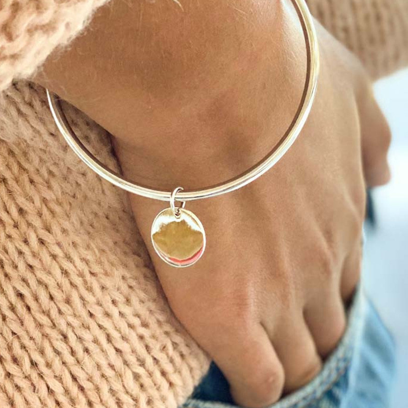 Jonc Argent Médaille 20 mm