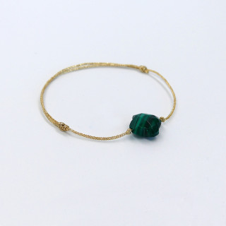 Bracelet Cordon Doré Malachite