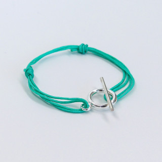 Bracelet Cordon Argent Fermoir