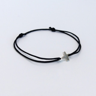 Bracelet Cordon Argent Croix
