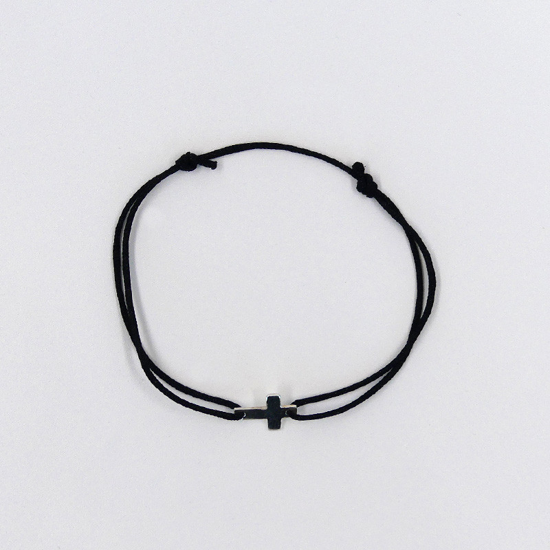 Bracelet Cordon Argent Croix