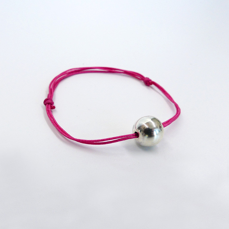 Bracelet Cordon Boule Argent
