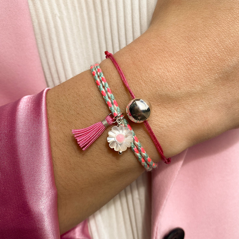 Bracelet Cordon Boule Argent