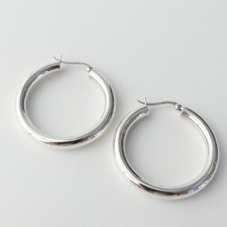 Créoles Argent Bouées 40 mm