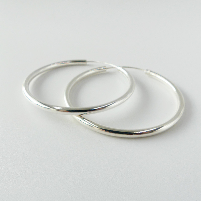 Créoles Argent Epaisses 50 mm