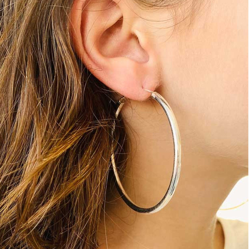 Créoles Argent Epaisses 50 mm