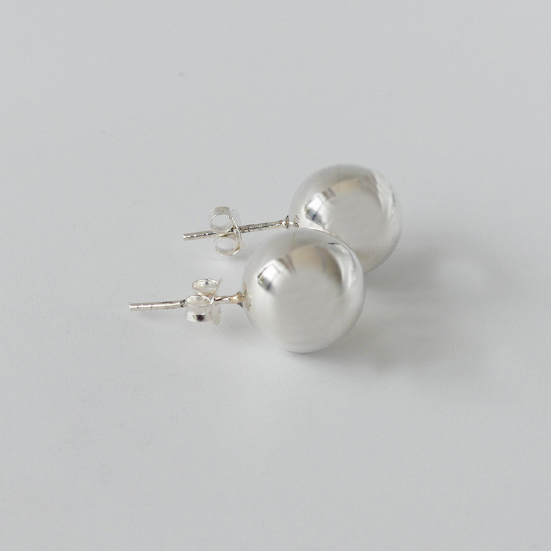 Clous d'oreilles Boules Argent 12 mm