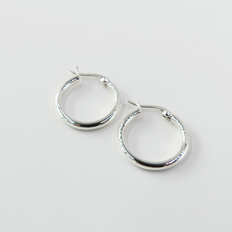 Créoles Argent Bouées 35 mm