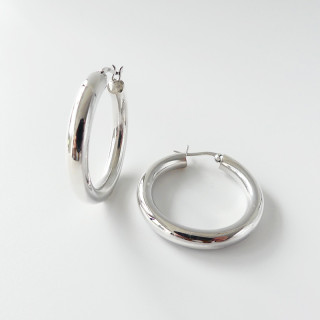 Créoles Argent Bouées 45 mm