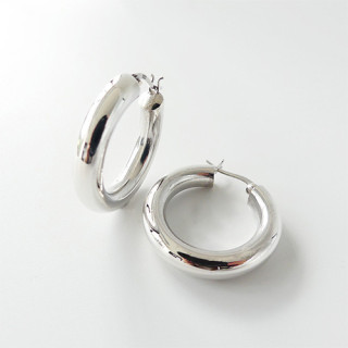 Créoles Argent Bouées 30 mm