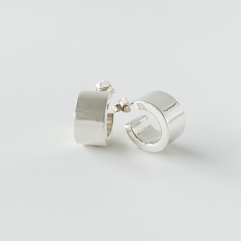 Minis créoles Argent épaisses 8 x 14 mm