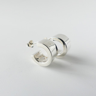 Minis créoles Argent épaisses 8 x 14 mm