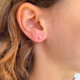 Boucles d'oreilles Dorées barre strass