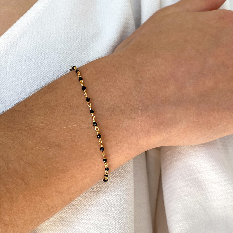 Bracelet Doré rang de pierres fines