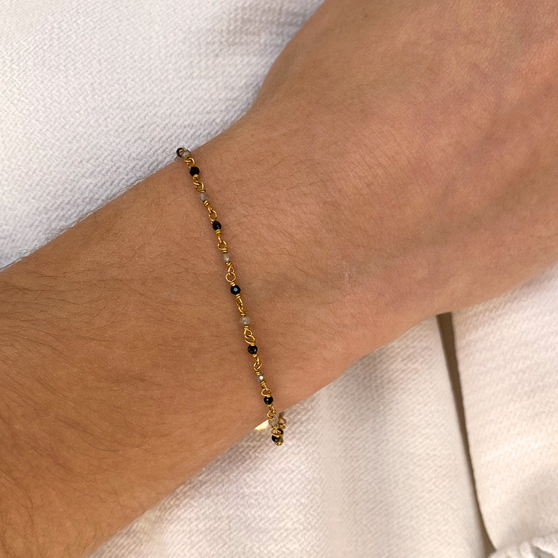 Bracelet Doré rang de pierres fines
