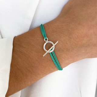 Bracelet Cordon Argent Fermoir