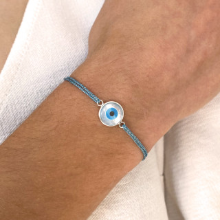 Bracelet Cordon Talisman Argent