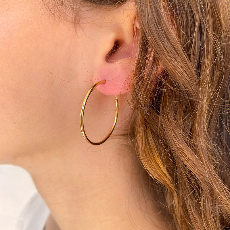 Créoles Fines Plaqué Or 30 mm