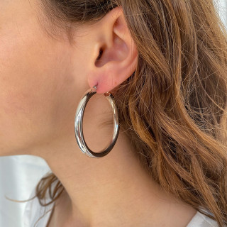 Créoles Argent Bouées 45 mm