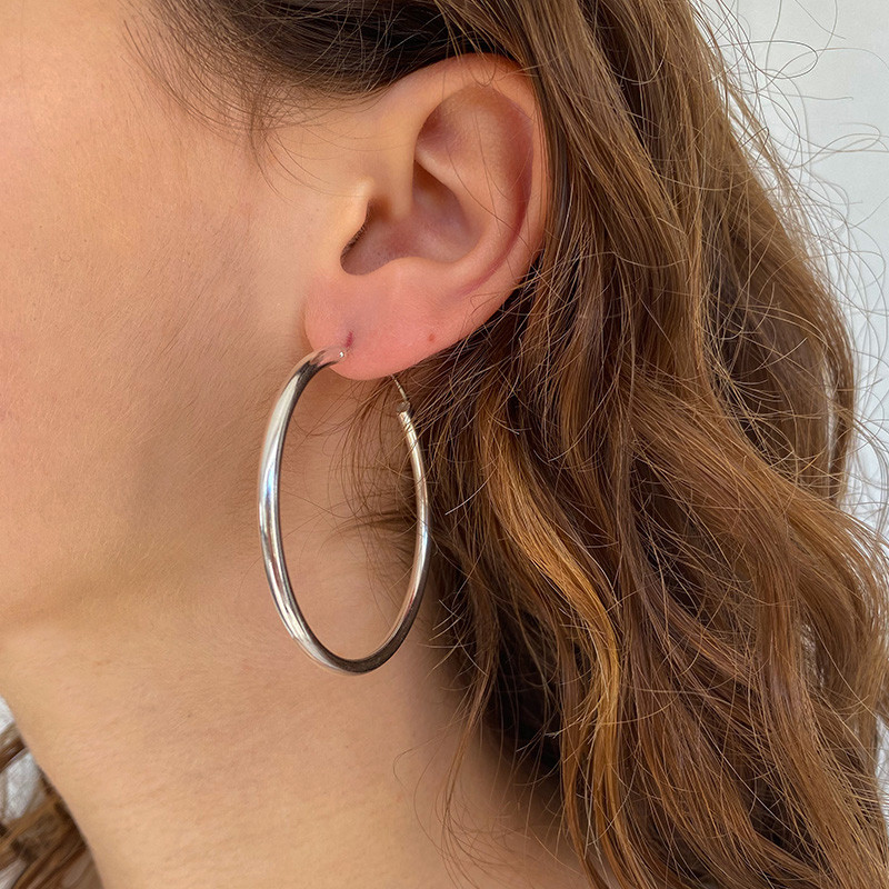 Créoles Argent Epaisses 50 mm