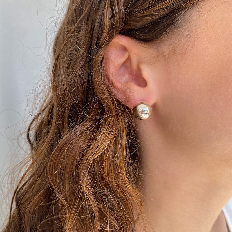 Clous d'oreilles Boules Argent 12 mm